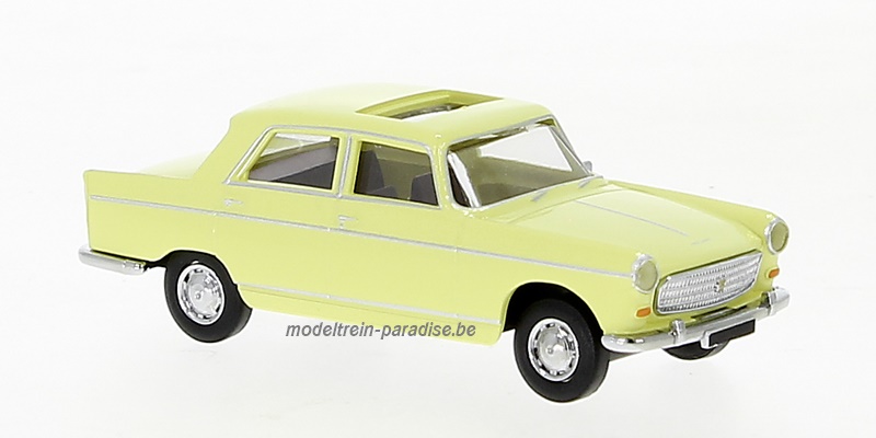 29023 ... Peugeot 404 .. Open schuifdak, helgeel .. 1961